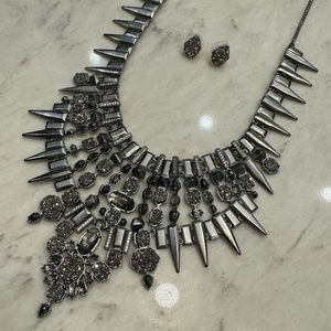 STUNNING NWT never worn Kendra Scott Seraphina & Tessa hematite & silver drusy